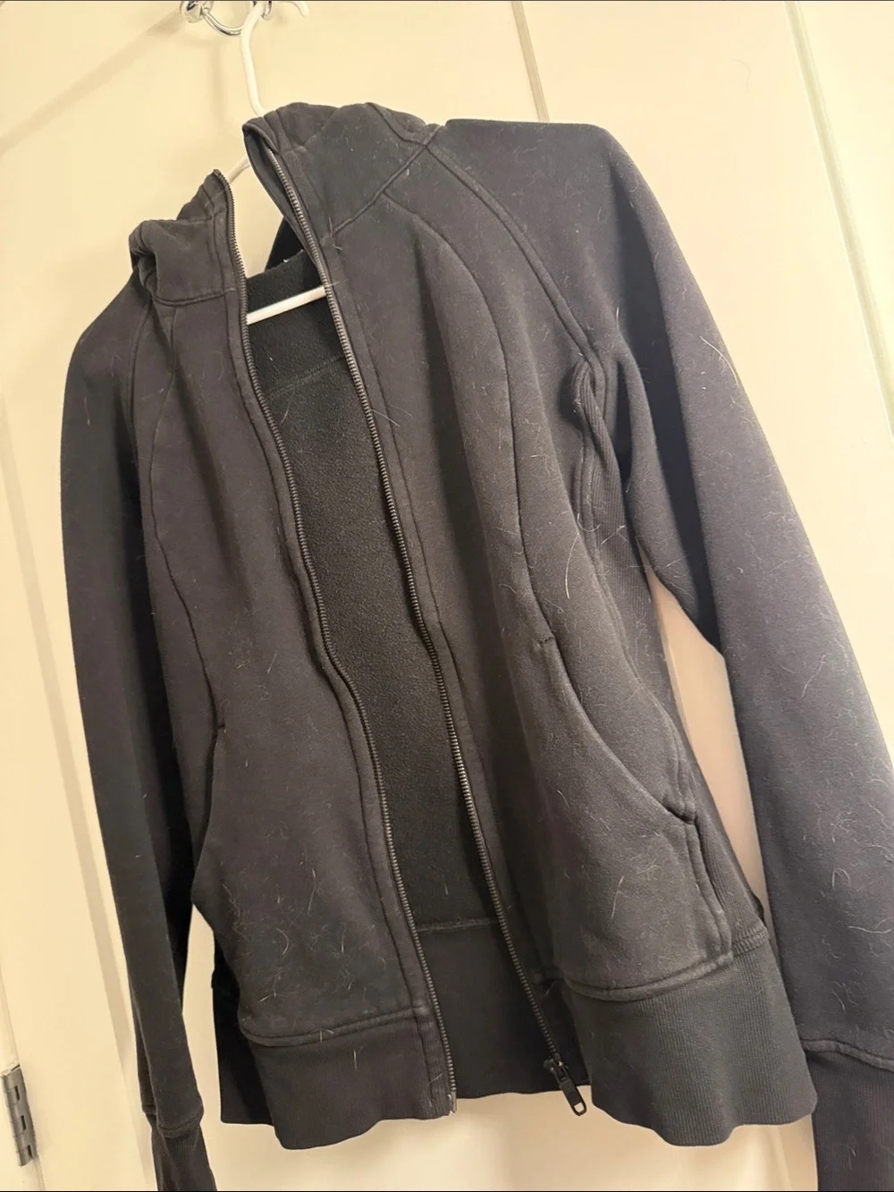 lululemon athletica Black Zip Hoodie with Logo Tag on the hood and on the zipper